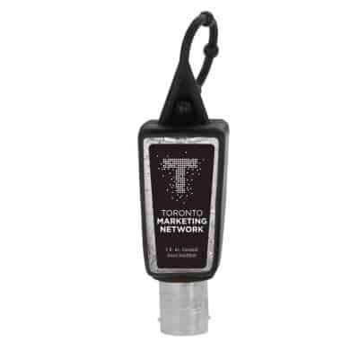 1 Oz. Beaded Gel Sanitizer In Trapezoid Bottle W/ Silicone Sleeve-1