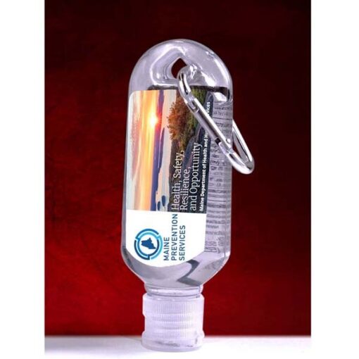 "SanGo L" 1.8 oz Hand Sanitizer Antibacterial Gel in Flip-Top Bottle with Carabiner-1