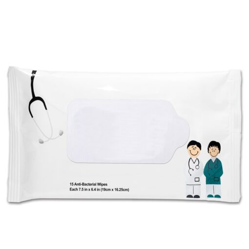 Antibacterial Pouch Wipes - Doctor and Nurse (15 Count)-3