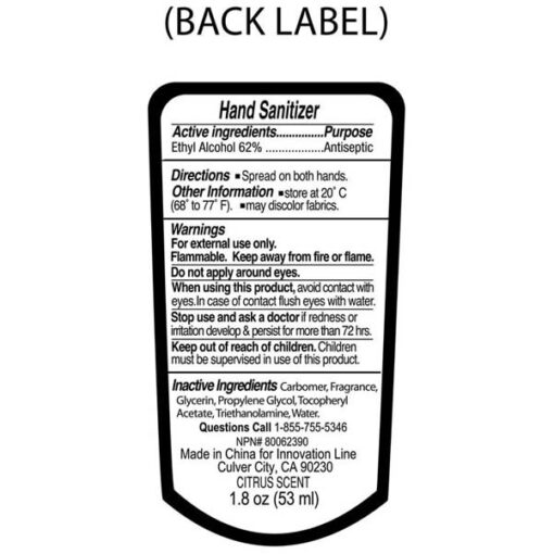 "SanGo L" 1.8 oz Hand Sanitizer Antibacterial Gel in Flip-Top Bottle with Carabiner-5
