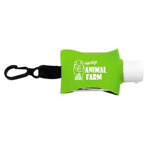 "SanPal Sleeve" .5 oz Hand Sanitizer Antibacterial Gel in Clip-On Neoprene Sleeve Cover(OVERSEAS)-9
