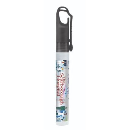 "SprayClip" 10 ml. Antibacterial Hand Sanitizer Spray Pump Bottle with Carabiner Clip Cap (OVERSEAS-5