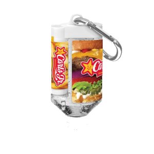 1.9 oz Duo Bottle Sanitizer + SPF 15 Lip Balm + Carabiner