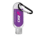 1.9 oz. Single Color Moisture Bead Sanitizer in Clear Bottle with Carabiner