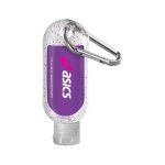 1.9 oz. Single Color Moisture Bead Sanitizer in Clear Bottle with Carabiner - 2