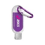 1.9 oz. Single Color Moisture Bead Sanitizer in Clear Bottle with Carabiner - 4