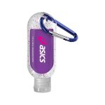 1.9 oz. Single Color Moisture Bead Sanitizer in Clear Bottle with Carabiner - 6