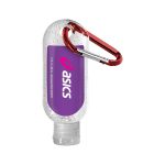 1.9 oz. Single Color Moisture Bead Sanitizer in Clear Bottle with Carabiner - 9